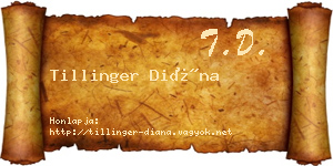 Tillinger Diána névjegykártya
